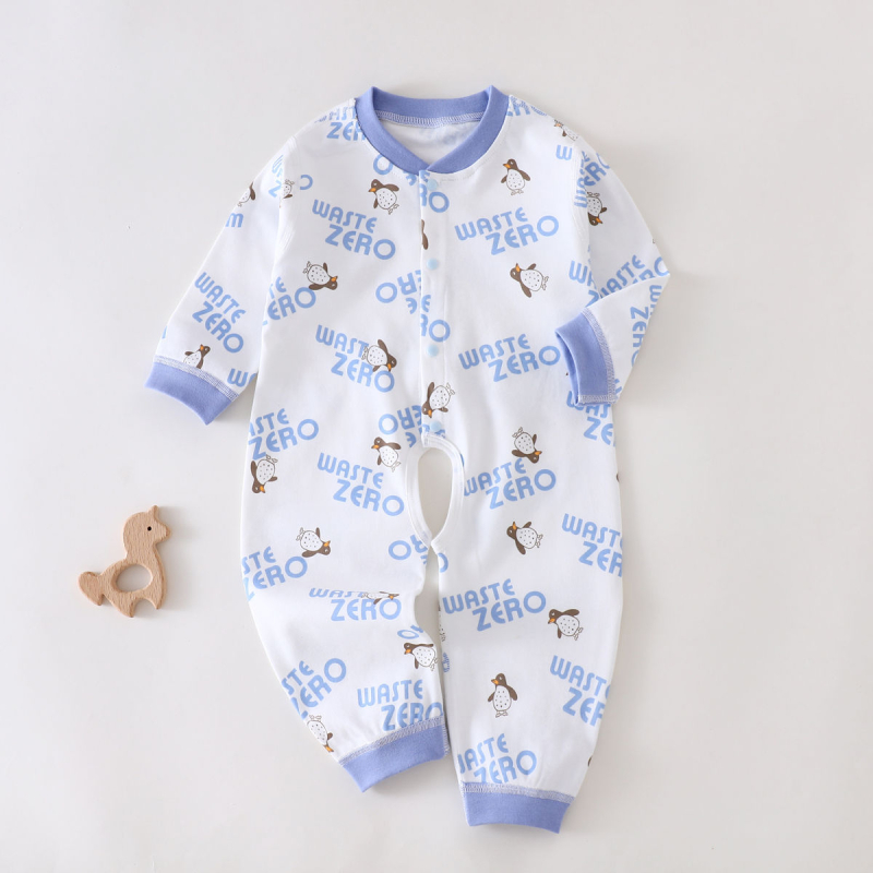 Bērnu viengabala kokvilnas kombinezon, garas piedurknes, priekšā atvērts, universāls, visu gadu