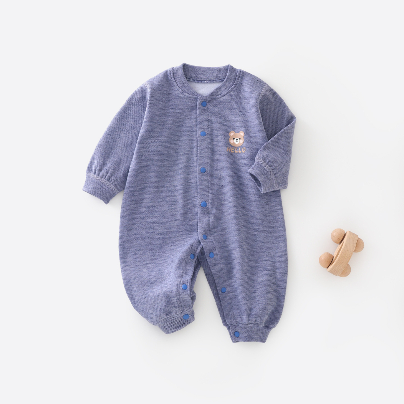 Zīdaiņu kombinezonas ar flīsa oderi un biezu audumu, garas piedurknes, bez kapuces, priekšējā aizdare, zīdaiņiem 0-12 mēneši