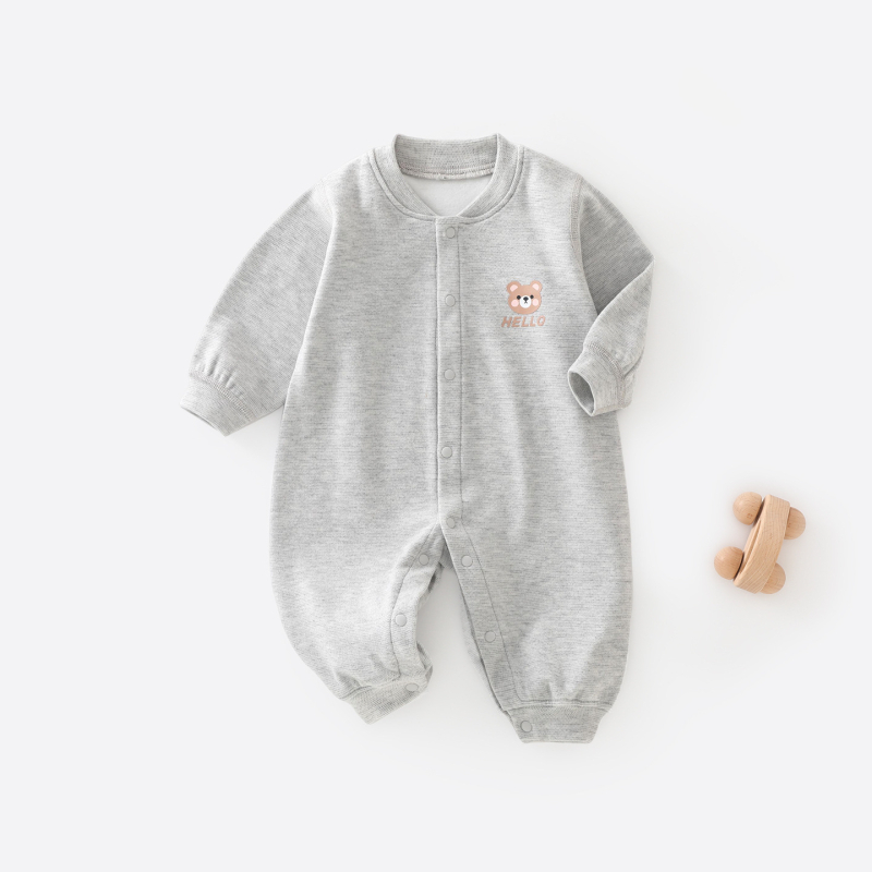 Zīdaiņu kombinezonas ar flīsa oderi un biezu audumu, garas piedurknes, bez kapuces, priekšējā aizdare, zīdaiņiem 0-12 mēneši