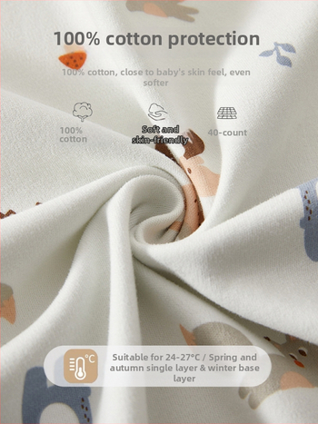 Zīdaiņu kokvilnas kombinezon s garām piedurknēm, universāls, 100% kokvilna, jaunajam zīdainim (0–1 gads), diagonālais pogu aizvērums