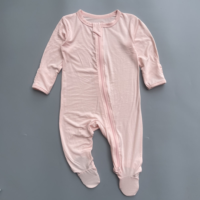 Zīdaiņu rāvējslēdzēja romper ar kāju pārklājumu, garas piedurknes, universāls, bambusa šķiedras 70% / kokvilna 25% / elastāns 5%