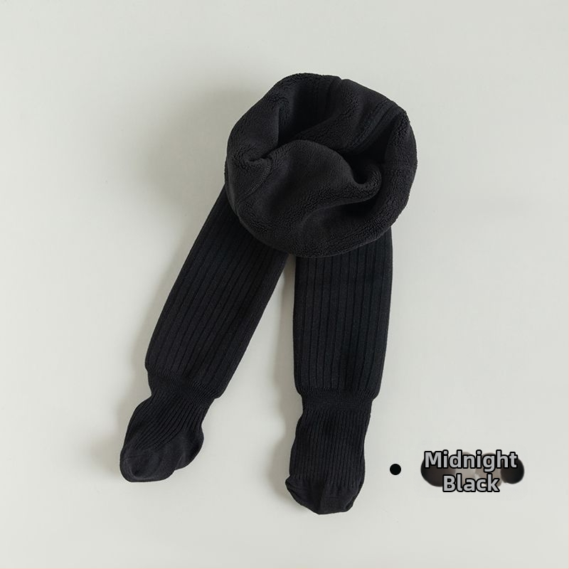 Bērnu kokvilnas legingi ar fleece iekšpusi rudens–ziemas sezonai, ar atvērtu starpsienu zonā starp kājām, 3–8 gadi