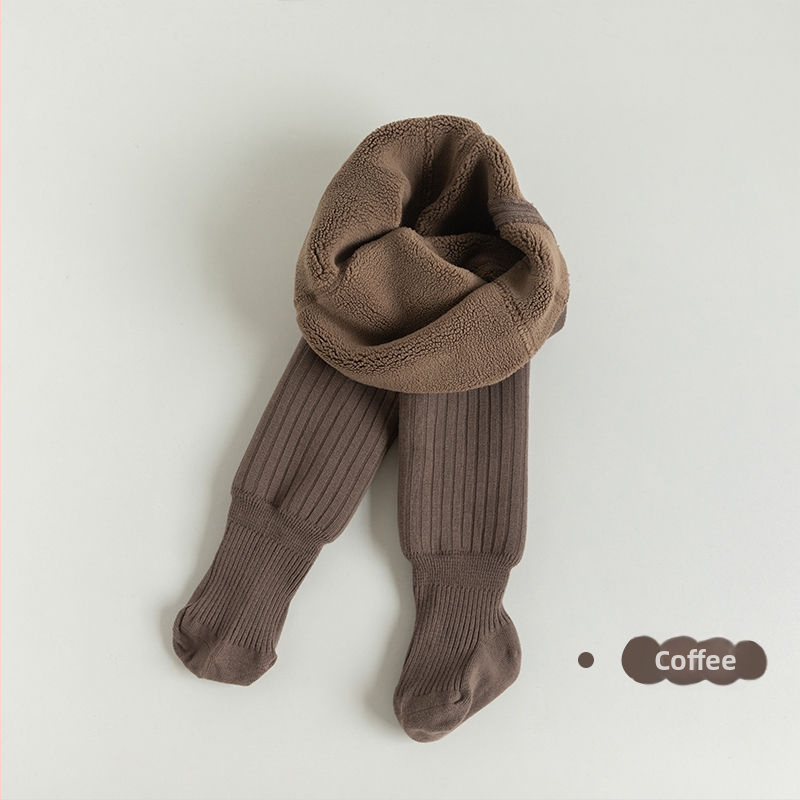 Bērnu kokvilnas legingi ar fleece iekšpusi rudens–ziemas sezonai, ar atvērtu starpsienu zonā starp kājām, 3–8 gadi