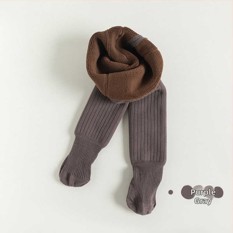 Bērnu kokvilnas legingi ar fleece iekšpusi rudens–ziemas sezonai, ar atvērtu starpsienu zonā starp kājām, 3–8 gadi