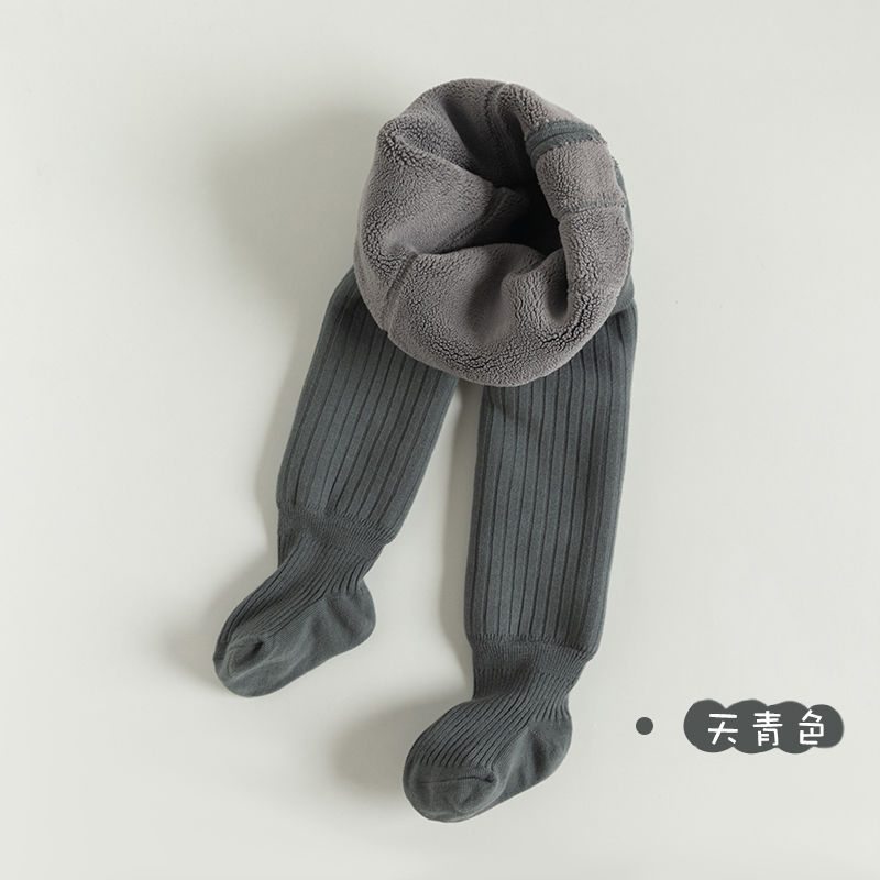 Bērnu kokvilnas legingi ar fleece iekšpusi rudens–ziemas sezonai, ar atvērtu starpsienu zonā starp kājām, 3–8 gadi