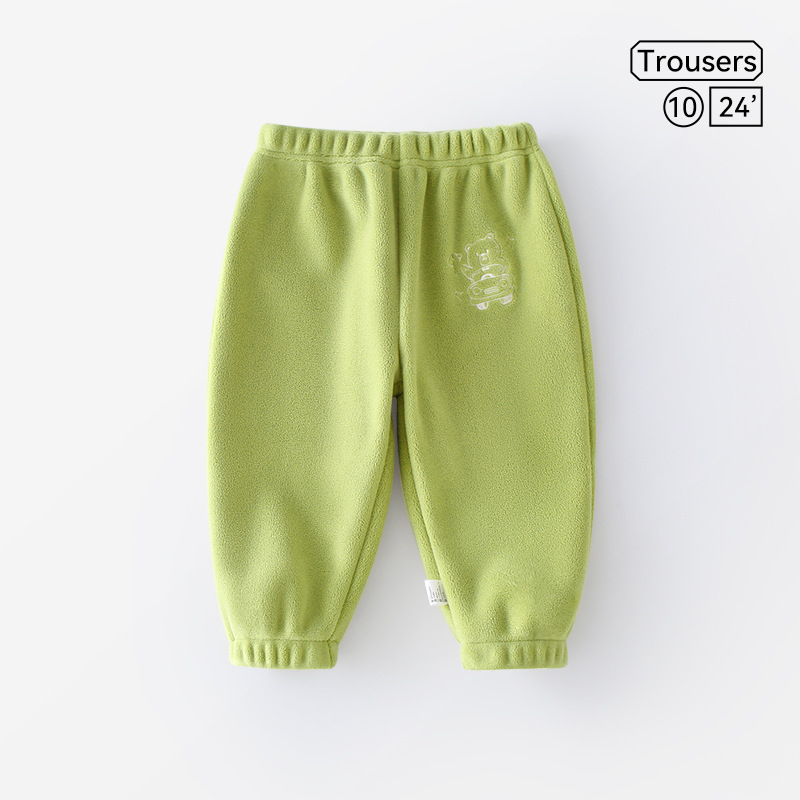 Zīdaiņiem un maziem bērniem bikses ar fleece apdari, brīvs siluets, dzīvnieku raksts, poliesters 94,1%, viduklis ar vidēja augstuma, mīksta apstrāde, pavasaris un rudens