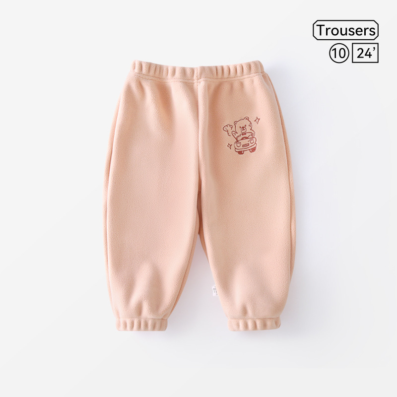 Zīdaiņiem un maziem bērniem bikses ar fleece apdari, brīvs siluets, dzīvnieku raksts, poliesters 94,1%, viduklis ar vidēja augstuma, mīksta apstrāde, pavasaris un rudens