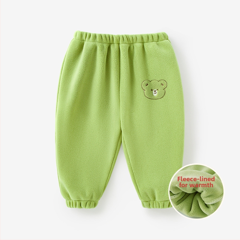 Zīdaiņiem un maziem bērniem bikses ar fleece apdari, brīvs siluets, dzīvnieku raksts, poliesters 94,1%, viduklis ar vidēja augstuma, mīksta apstrāde, pavasaris un rudens