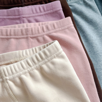 Bērnu bieza kokvilnas legingas ar iekšējo flīsi, 95% kokvilna, vidējā josta, pavasara un rudens sezonai, vecums 3–8 gadi