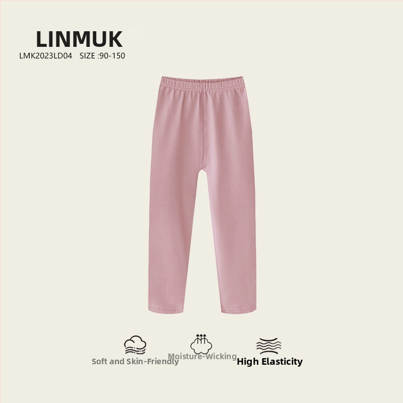 Bērnu bieza kokvilnas legingas ar iekšējo flīsi, 95% kokvilna, vidējā josta, pavasara un rudens sezonai, vecums 3–8 gadi