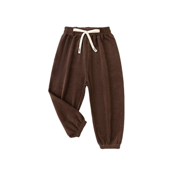 Bērnu corduroy bikses no kokvilnas, pavasaris-rudens, vidējā josta, gumijas aizdare