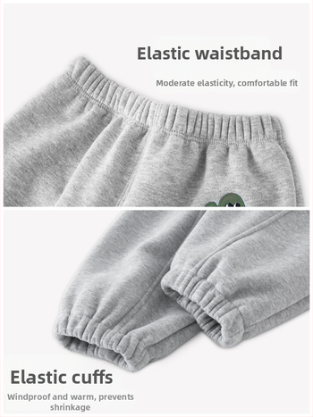 Bērnu velūra bikses, kokvilnas-poliestera maisījums (50% poliesteris), vidējā augstuma elastīgā josta, 1–3 gadi, ziemas sezonā