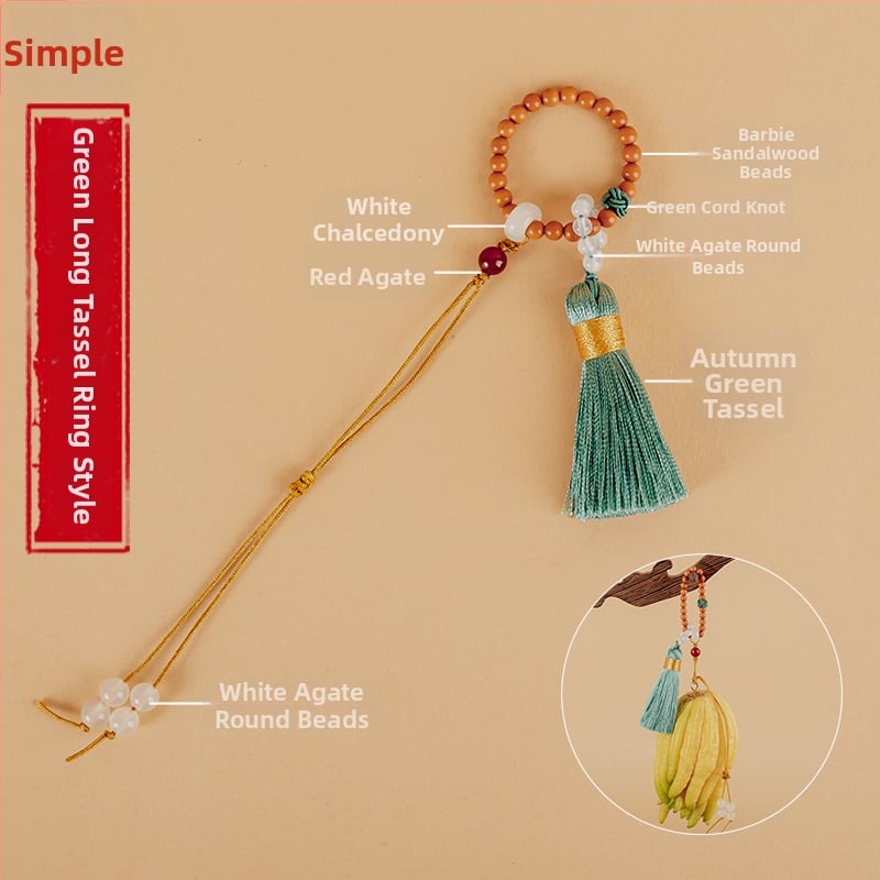 Pandantiv, ciucuri împletiți manual, serie în stil antic, Barbie tan material