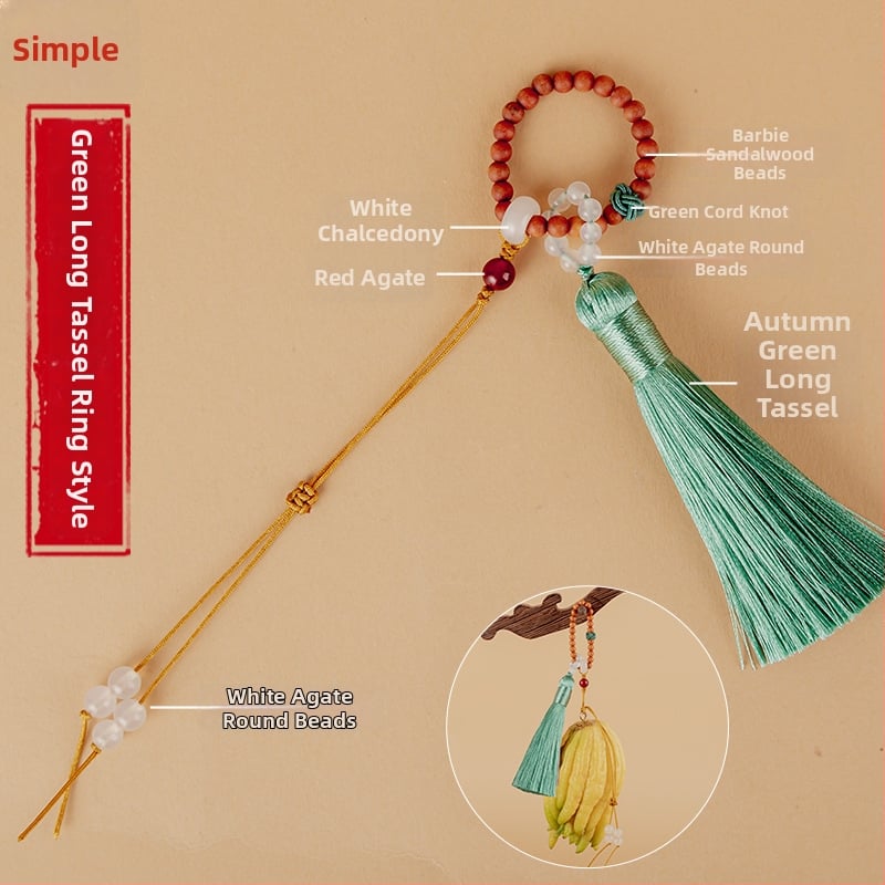 Pandantiv, ciucuri împletiți manual, serie în stil antic, Barbie tan material