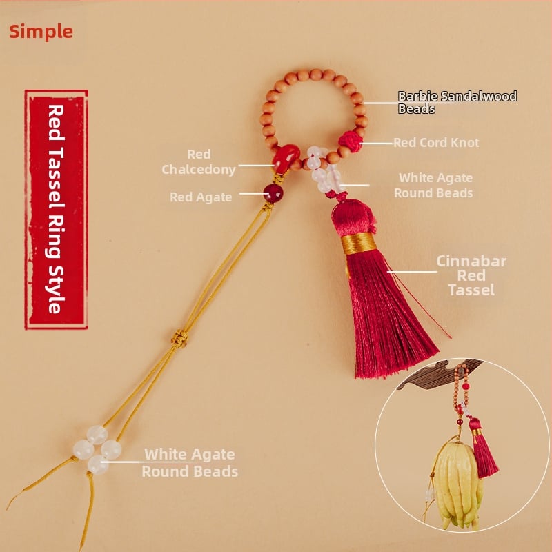 Pandantiv, ciucuri împletiți manual, serie în stil antic, Barbie tan material