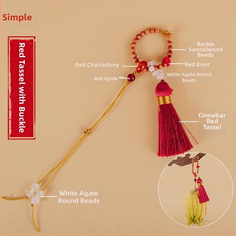 Pandantiv, ciucuri împletiți manual, serie în stil antic, Barbie tan material