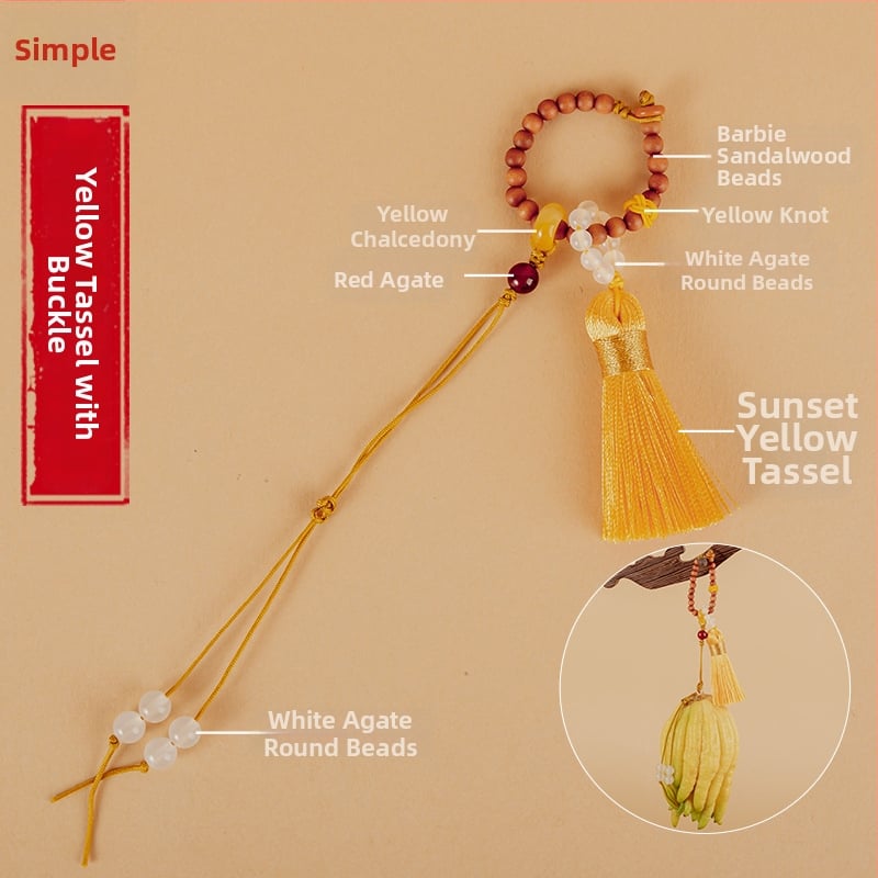 Pandantiv, ciucuri împletiți manual, serie în stil antic, Barbie tan material