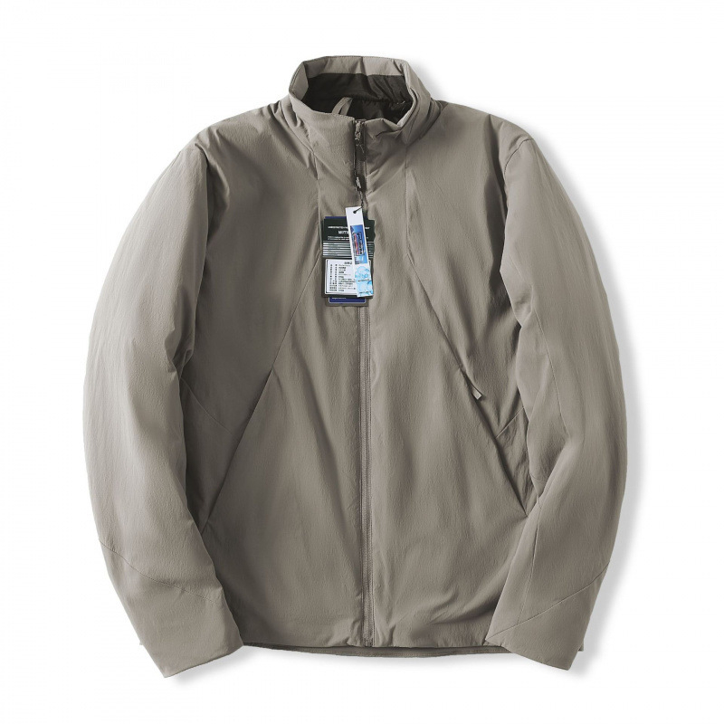 Muška jakna s pamukovim punjenjem, vanjski najlon, kapuljača, stojeći ovratnik, zatvarač