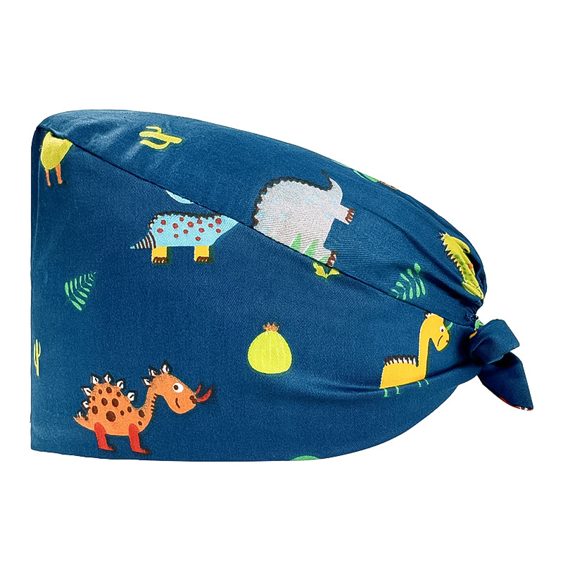 Căciulă chirurgicală imprimată pentru sala de operații, din bumbac, unisex, model floral, vârf plat