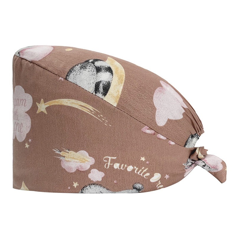 Căciulă chirurgicală imprimată pentru sala de operații, din bumbac, unisex, model floral, vârf plat