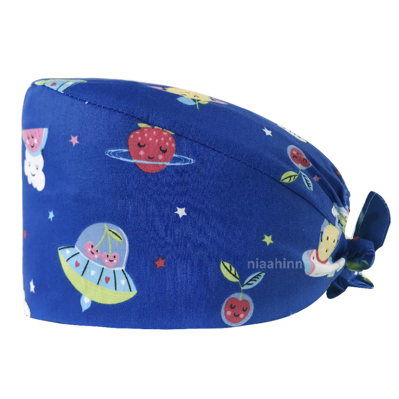 Căciulă chirurgicală imprimată pentru sala de operații, din bumbac, unisex, model floral, vârf plat