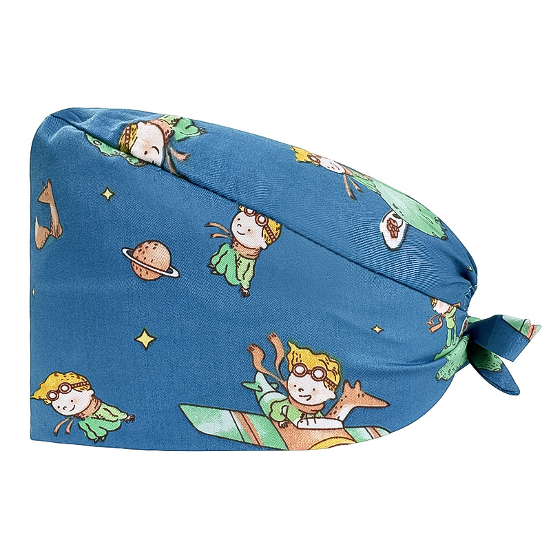 Căciulă chirurgicală imprimată pentru sala de operații, din bumbac, unisex, model floral, vârf plat