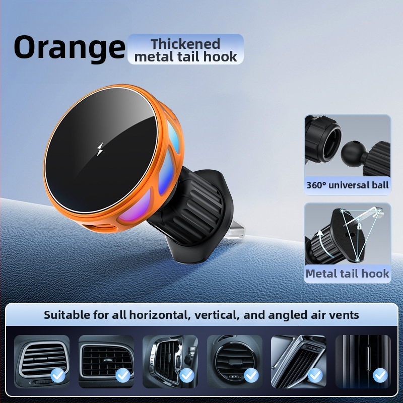 Auto držač za telefon s bežičnim punjenjem, dvostruki magnetski, sklopivi zaslon, 25W, kompatibilan s navigacijom