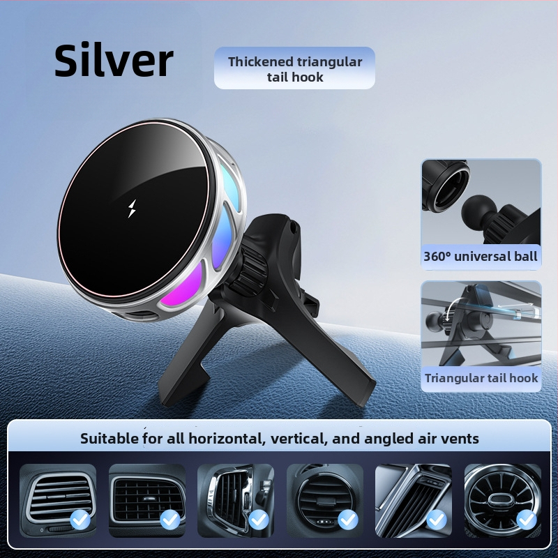 Auto držač za telefon s bežičnim punjenjem, dvostruki magnetski, sklopivi zaslon, 25W, kompatibilan s navigacijom