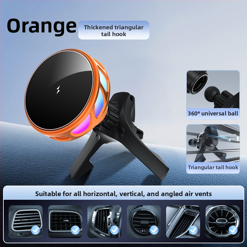 Auto držač za telefon s bežičnim punjenjem, dvostruki magnetski, sklopivi zaslon, 25W, kompatibilan s navigacijom