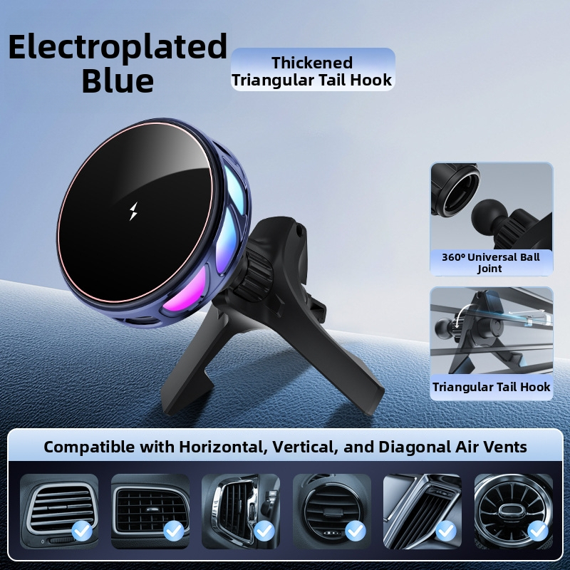 Auto držač za telefon s bežičnim punjenjem, dvostruki magnetski, sklopivi zaslon, 25W, kompatibilan s navigacijom