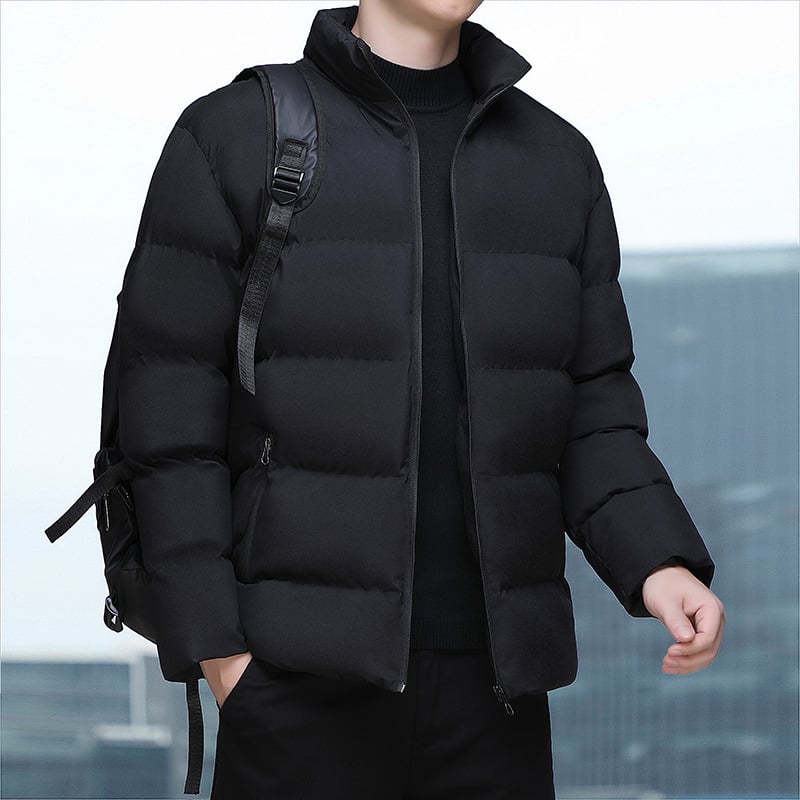 Ανδρικό χειμερινό μπουφάν με σταθερό γιακά, φερμουάρ, παχιά επένδυση πολυεστέρα και πολλαπλά τσεπάκια