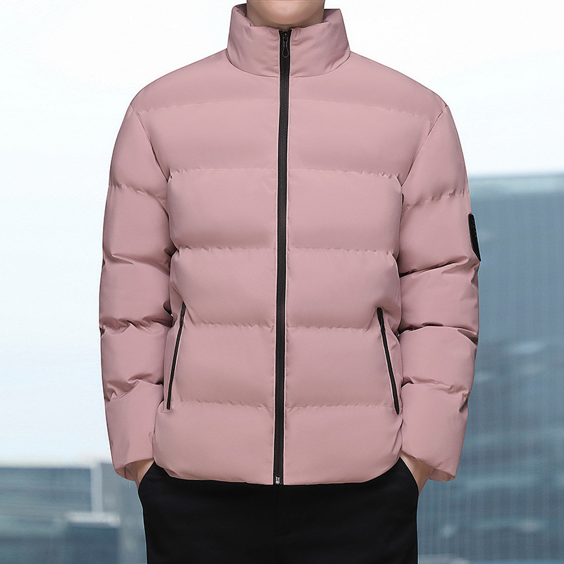 Ανδρικό χειμερινό μπουφάν με σταθερό γιακά, φερμουάρ, παχιά επένδυση πολυεστέρα και πολλαπλά τσεπάκια