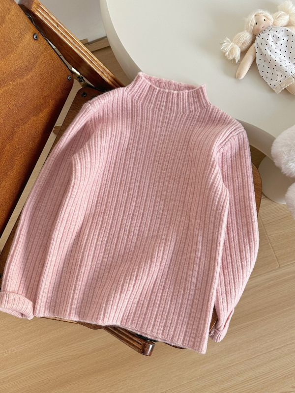 Bērnu džemperis no Angoras vilnas ar kapuci, pusaugsts apkakle, garas piedurknes, ziema 2025