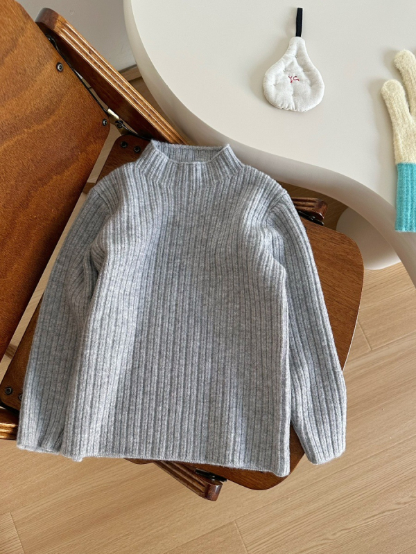 Bērnu džemperis no Angoras vilnas ar kapuci, pusaugsts apkakle, garas piedurknes, ziema 2025