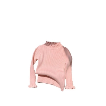 Bērnu adītais džemperis Korejas stilā, bieza auduma, garas piedurknes, augsta apkakle, vienkrāsains raksts