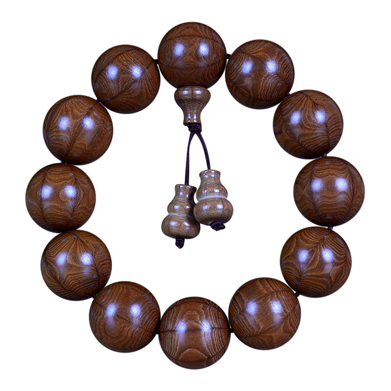 Narukvica od šest vrsta drveta, kružne perle, polirane, unisex, 20 mm perli