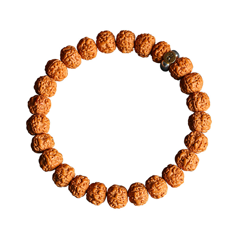 Muška narukvica Bodhi s 12 znakova zodijaka, 10 mm Bodhi perla, dvostruka petlja konca, retro stil