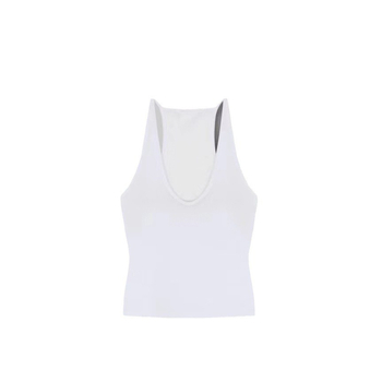 Haltera kakla top ar kvadrātveida kaklu, bieza viskozes auduma, iekšējie spilventiņi no kokvilnas un sūklīša