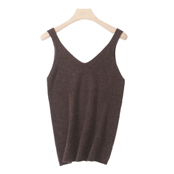 Ženski vuneni bezrukavni vest s V-dekolteom, Slim fit, duljina 50–65 cm, udio vune 50–70%
