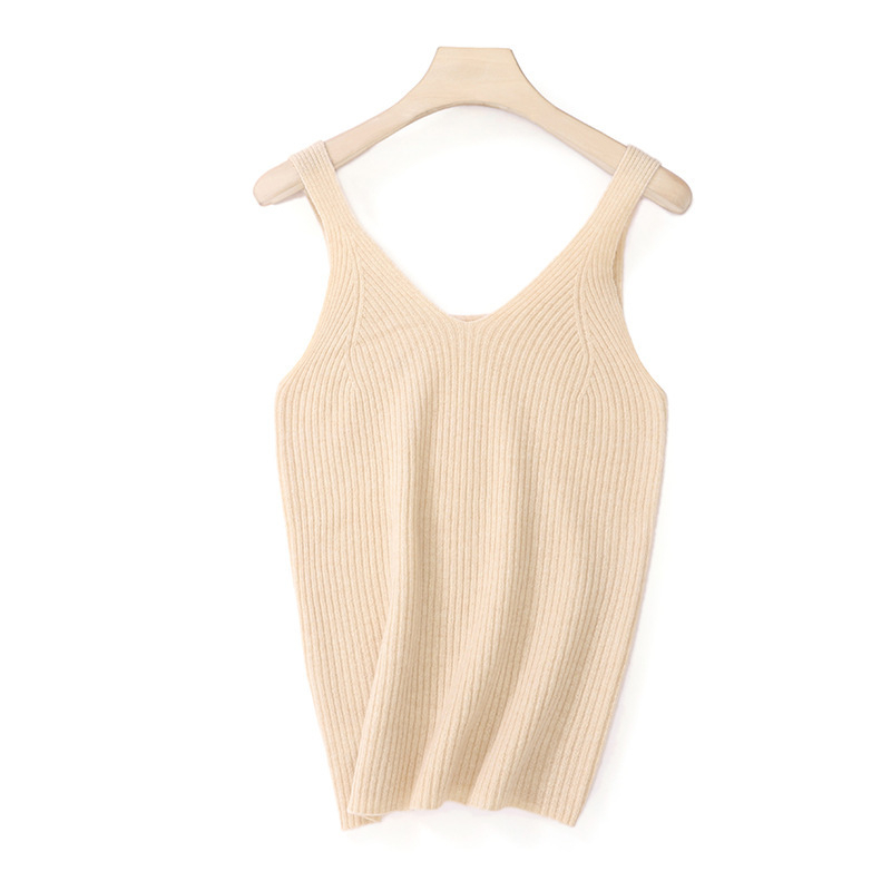 Ženski vuneni bezrukavni vest s V-dekolteom, Slim fit, duljina 50–65 cm, udio vune 50–70%