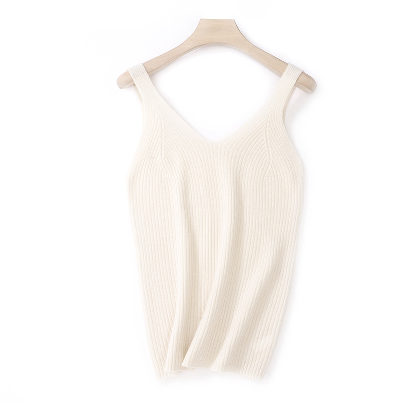 Ženski vuneni bezrukavni vest s V-dekolteom, Slim fit, duljina 50–65 cm, udio vune 50–70%