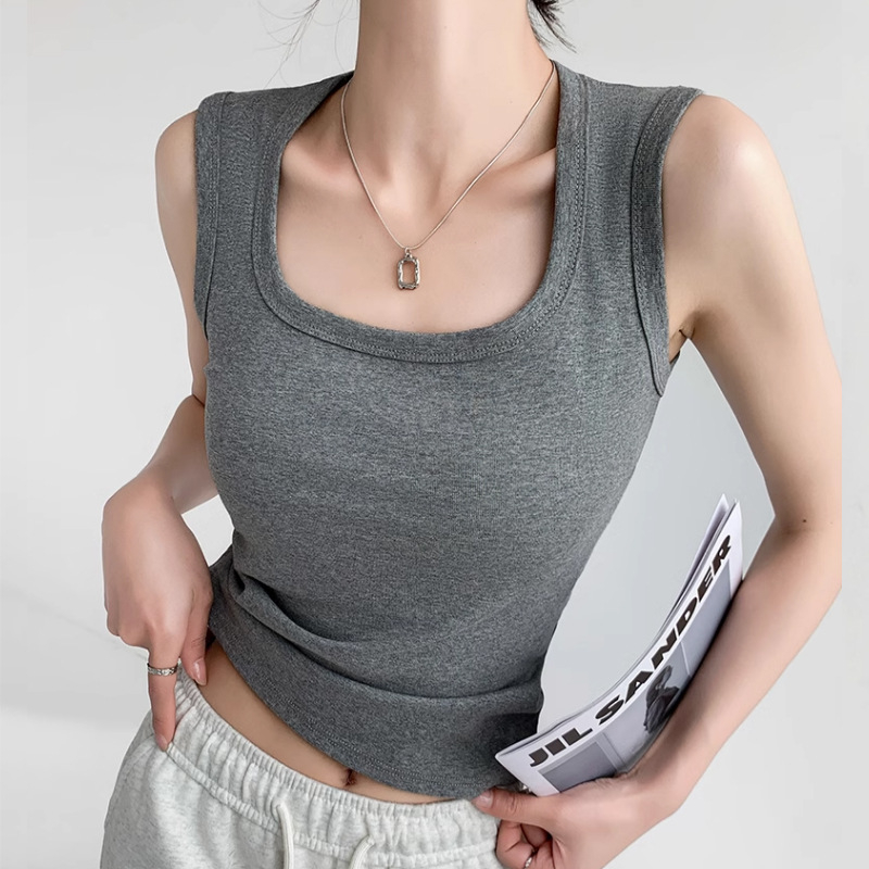 Ženski pamučni racerback top, literarno retro stil, visoka elastičnost, 90–95% pamuk, naramenice nisu uklonjive