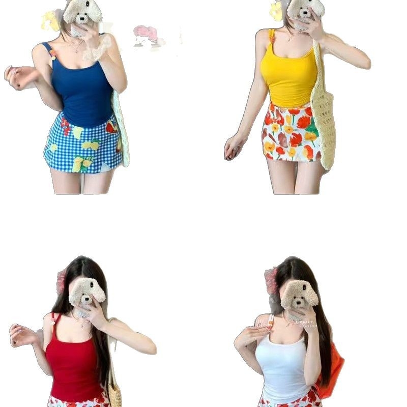 Plāns top ar siksnām un krūšu pildījumu, apaļš kakla izgriezums, poliesters, vasara 2025