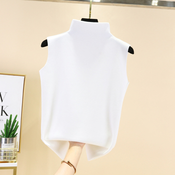 Sievietes bezrūpīgā vestes no Derong samta, iekšējā flīss, ar pusaugstu apkakli ziemai