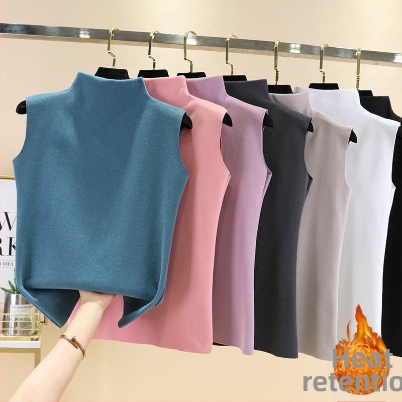 Sievietes bezrūpīgā vestes no Derong samta, iekšējā flīss, ar pusaugstu apkakli ziemai