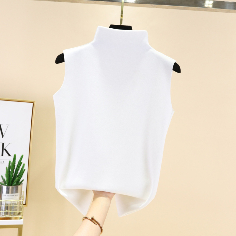 Sievietes bezrūpīgā vestes no Derong samta, iekšējā flīss, ar pusaugstu apkakli ziemai