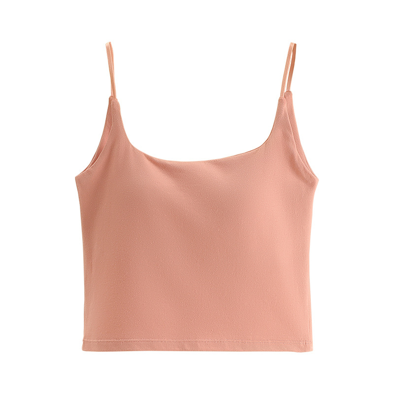 Viengabala kokvilnas top ar krūšu spilventiņiem, korejas stila siksnas, 95–100% kokvilna, auduma blīvums 161–180 g/m2