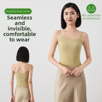 Sieviešu kamizole ar iekšējo krūšu uzpildi, neilona-spandexa audums, šaurs griezums, plānas siksnas, garums 50–65 cm