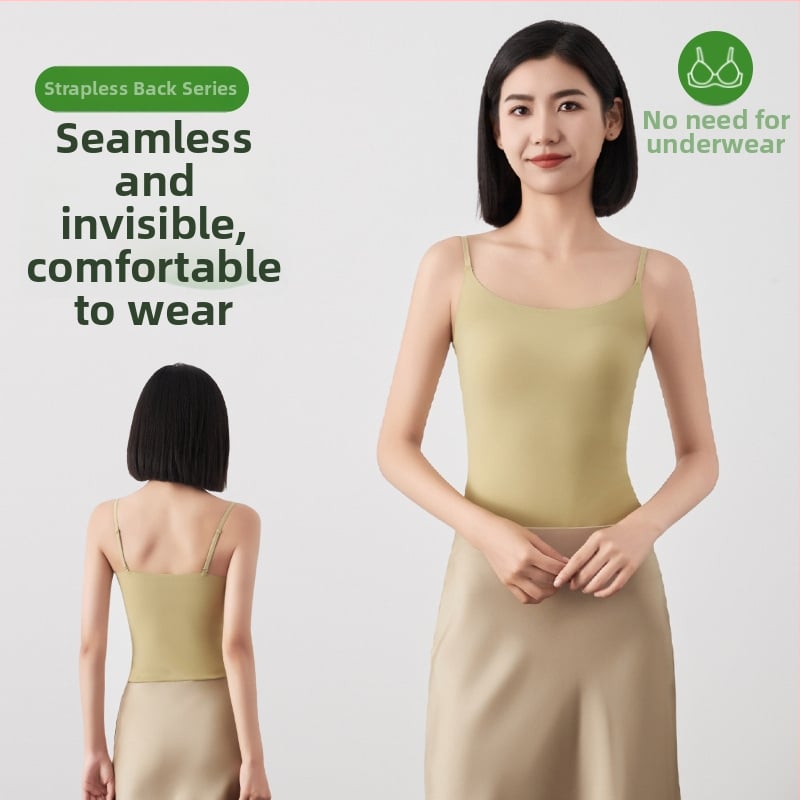 Sieviešu kamizole ar iekšējo krūšu uzpildi, neilona-spandexa audums, šaurs griezums, plānas siksnas, garums 50–65 cm