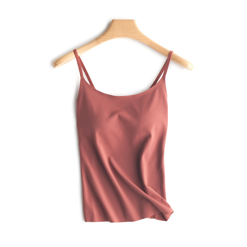 Sieviešu kamizole ar iekšējo krūšu uzpildi, neilona-spandexa audums, šaurs griezums, plānas siksnas, garums 50–65 cm